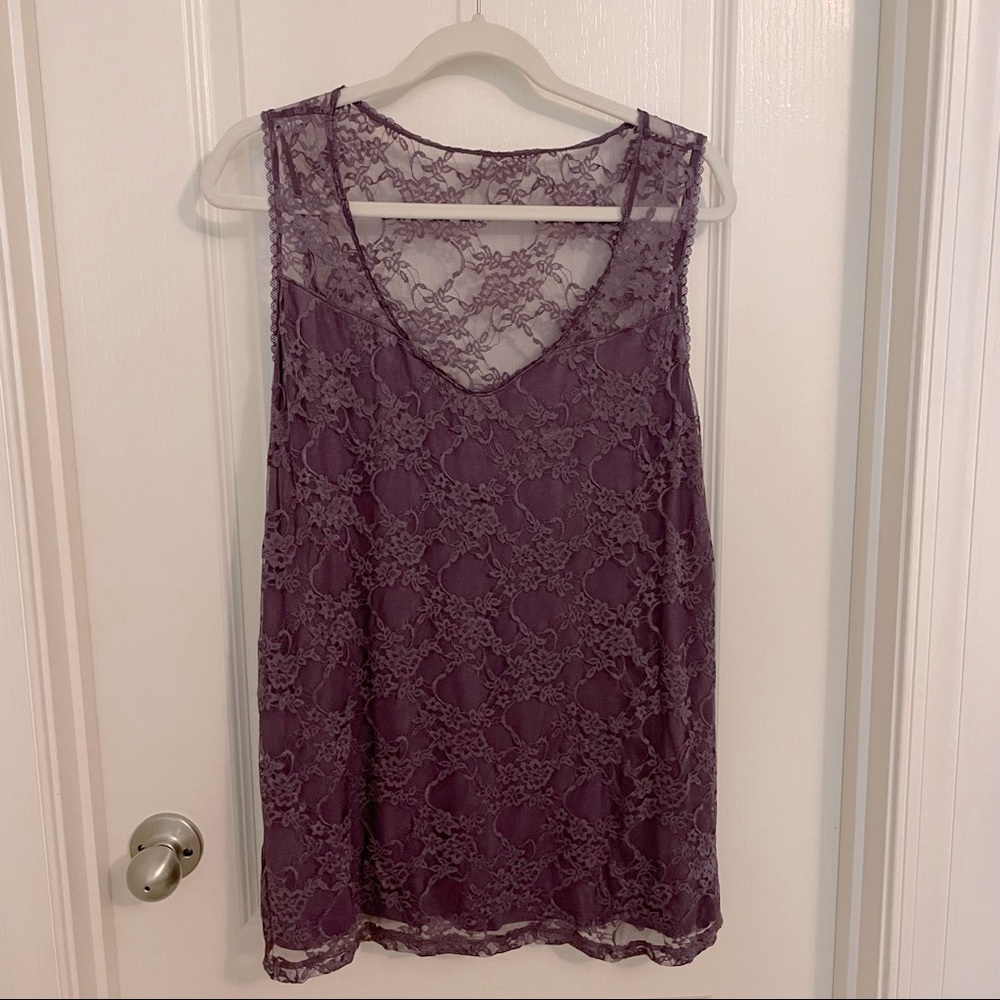 NWT torrid stretch lace purple tank